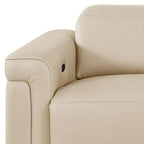 100" Beige Italian Leather Reclining USB Sofa