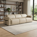 100" Beige Italian Leather Reclining USB Sofa