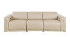 100" Beige Italian Leather Reclining USB Sofa