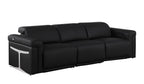 100" Beige Italian Leather Reclining USB Sofa