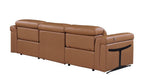 100" Beige Italian Leather Reclining USB Sofa