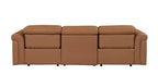 100" Beige Italian Leather Reclining USB Sofa