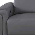 100" Beige Italian Leather Reclining USB Sofa