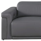 100" Beige Italian Leather Reclining USB Sofa
