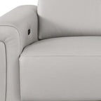 100" Beige Italian Leather Reclining USB Sofa