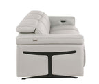 100" Beige Italian Leather Reclining USB Sofa