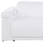 100" Beige Italian Leather Reclining USB Sofa