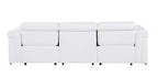 100" Beige Italian Leather Reclining USB Sofa