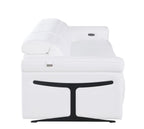 100" Beige Italian Leather Reclining USB Sofa