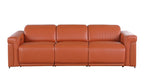 100" Beige Italian Leather Reclining USB Sofa