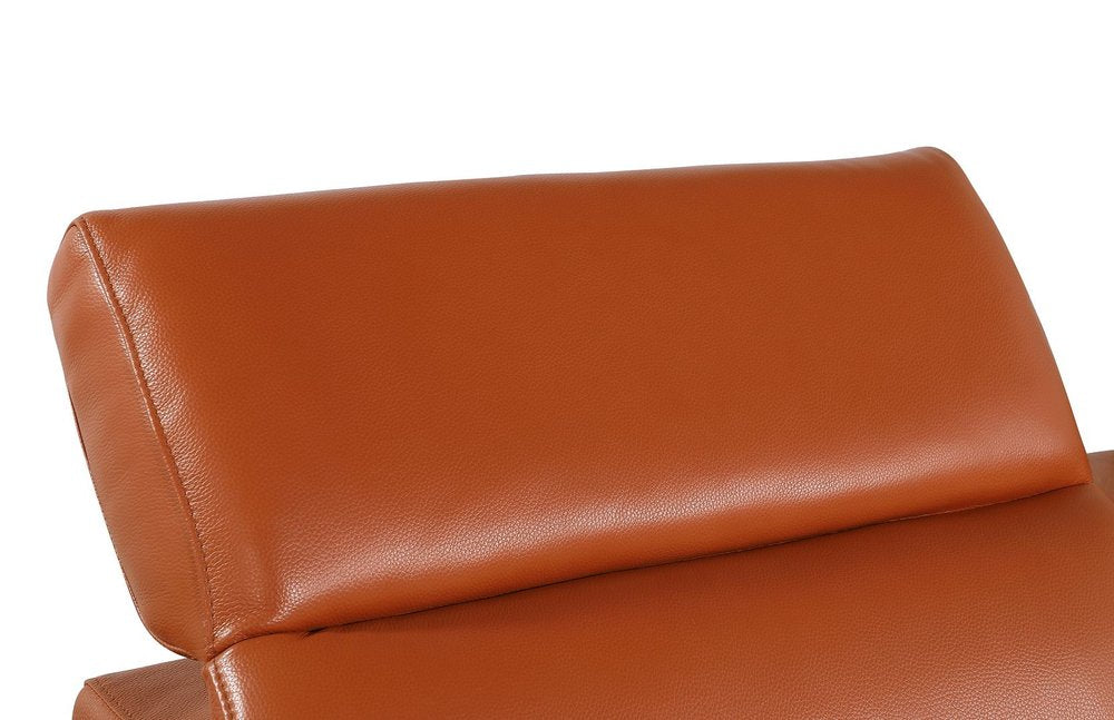 100" Beige Italian Leather Reclining USB Sofa