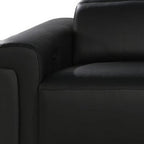 126" Beige Italian Leather Reclining USB and Wireless Charger Sofa And Storage