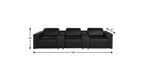 126" Beige Italian Leather Reclining USB and Wireless Charger Sofa And Storage