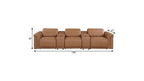 126" Beige Italian Leather Reclining USB and Wireless Charger Sofa And Storage