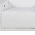 126" Beige Italian Leather Reclining USB and Wireless Charger Sofa And Storage