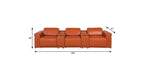 126" Beige Italian Leather Reclining USB and Wireless Charger Sofa And Storage