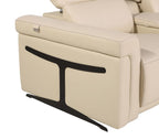 166" Beige Italian Leather Reclining USB Sofa And Storage