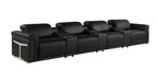 166" Beige Italian Leather Reclining USB Sofa And Storage