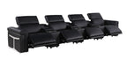 166" Beige Italian Leather Reclining USB Sofa And Storage