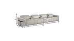 166" Beige Italian Leather Reclining USB Sofa And Storage