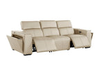 104" Chestnut Italian Leather Reclining USB Sofa And Storage