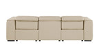 104" Chestnut Italian Leather Reclining USB Sofa And Storage