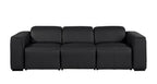 104" Chestnut Italian Leather Reclining USB Sofa And Storage