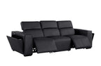 104" Chestnut Italian Leather Reclining USB Sofa And Storage