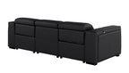 104" Chestnut Italian Leather Reclining USB Sofa And Storage