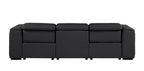 104" Chestnut Italian Leather Reclining USB Sofa And Storage
