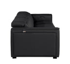 104" Chestnut Italian Leather Reclining USB Sofa And Storage