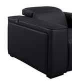 130" Chestnut Italian Leather Reclining USB and Wireless Charger Sofa And Storage