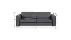 89" Dark Gray Italian Leather Sofa