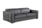 89" Dark Gray Italian Leather Sofa