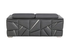 89" Dark Gray Italian Leather Sofa
