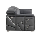 89" Dark Gray Italian Leather Sofa