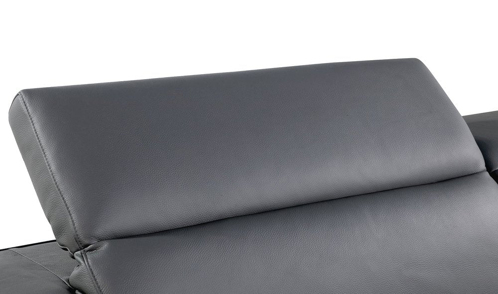 89" Dark Gray Italian Leather Sofa