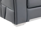 89" Dark Gray Italian Leather Sofa