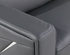 89" Dark Gray Italian Leather Sofa