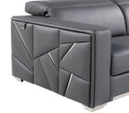 89" Dark Gray Italian Leather Sofa