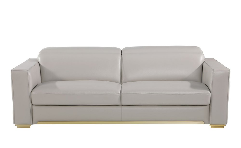 89" Dark Gray Italian Leather Sofa