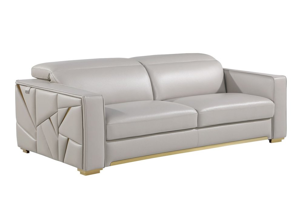 89" Dark Gray Italian Leather Sofa