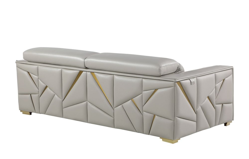 89" Dark Gray Italian Leather Sofa