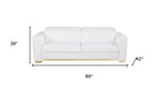 89" Dark Gray Italian Leather Sofa