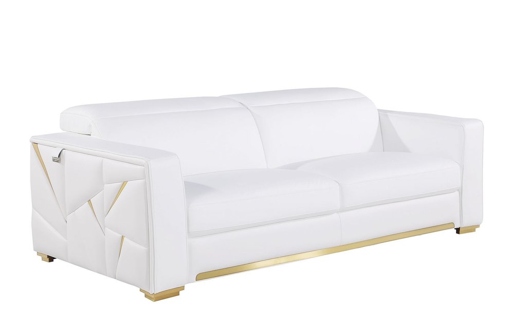 89" Dark Gray Italian Leather Sofa