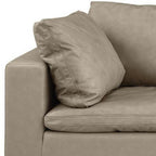 122" Beige Italian Leather Modular Sofa