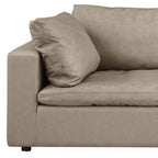 122" Beige Italian Leather Modular Sofa