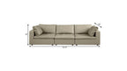 122" Beige Italian Leather Modular Sofa