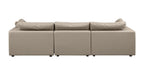 122" Beige Italian Leather Modular Sofa