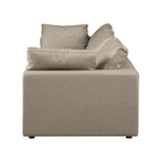 122" Beige Italian Leather Modular Sofa